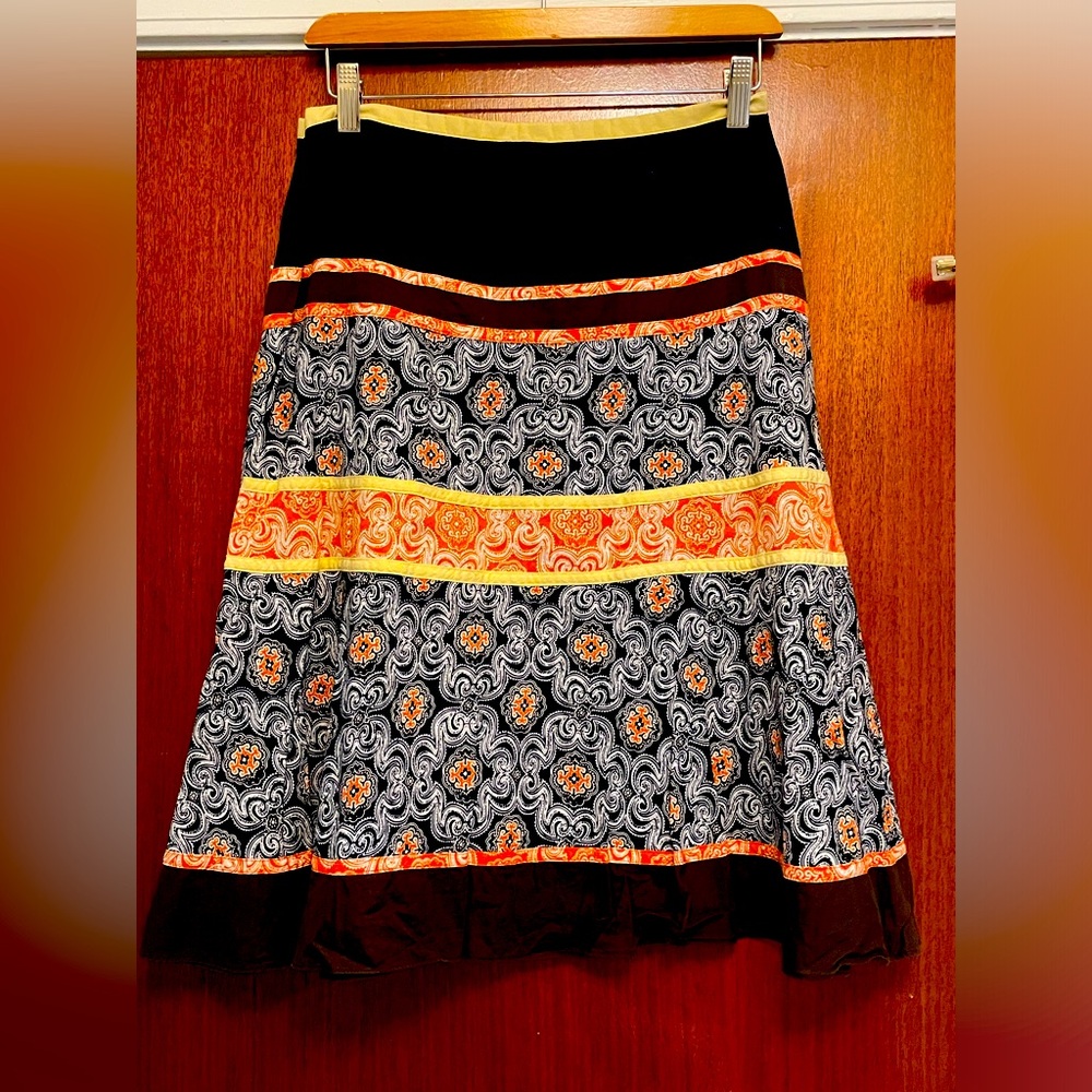 Multi colored print cotton skirt